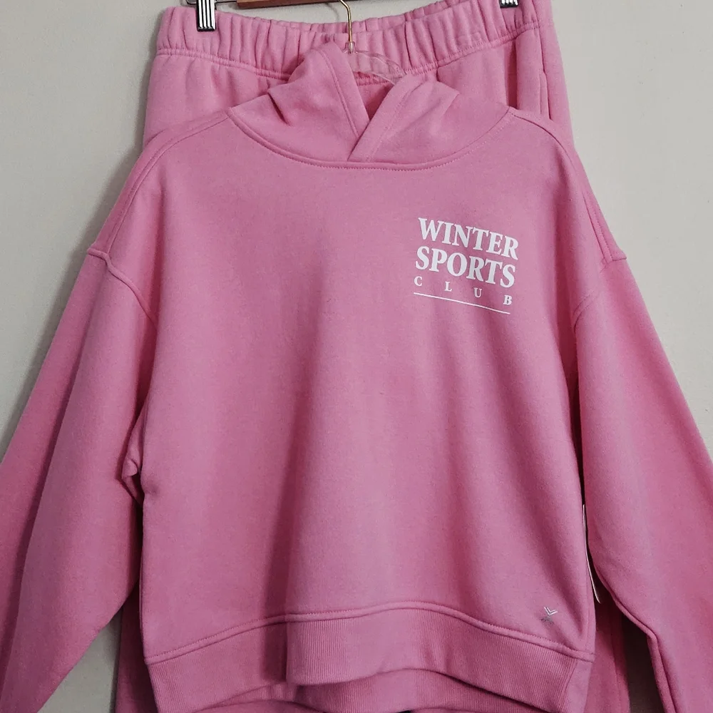 Xersion Kids Girls Matching Jogger Set in Pink Hoodie and Pants Size XL 16 NWT